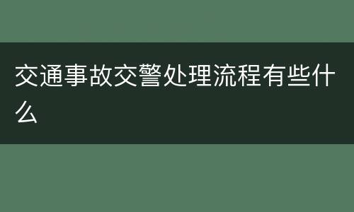 交通事故交警处理流程有些什么