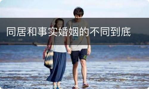 同居和事实婚姻的不同到底