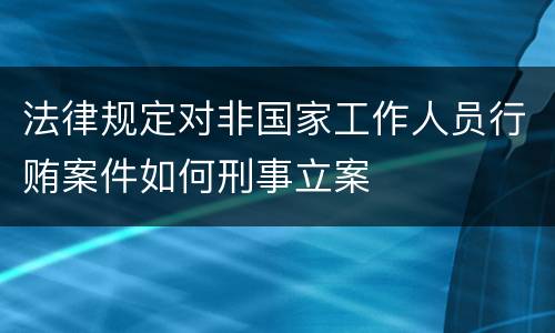 法律规定对非国家工作人员行贿案件如何刑事立案