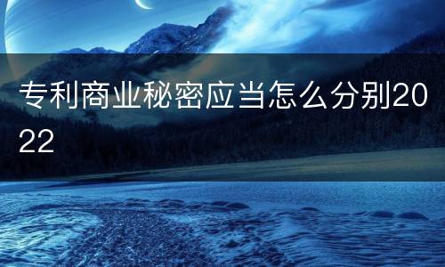 专利商业秘密应当怎么分别2022