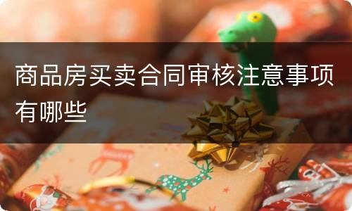 商品房买卖合同审核注意事项有哪些