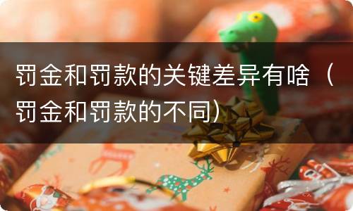 罚金和罚款的关键差异有啥（罚金和罚款的不同）