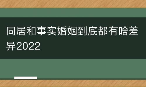同居和事实婚姻到底都有啥差异2022