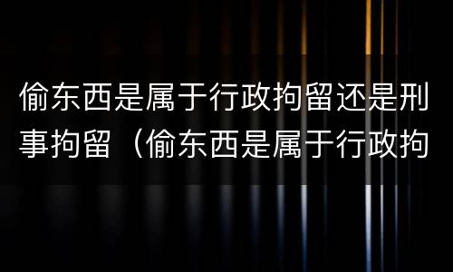 偷东西是属于行政拘留还是刑事拘留（偷东西是属于行政拘留还是刑事拘留呢）