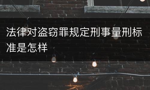 法律对盗窃罪规定刑事量刑标准是怎样