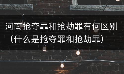 河南抢夺罪和抢劫罪有何区别（什么是抢夺罪和抢劫罪）