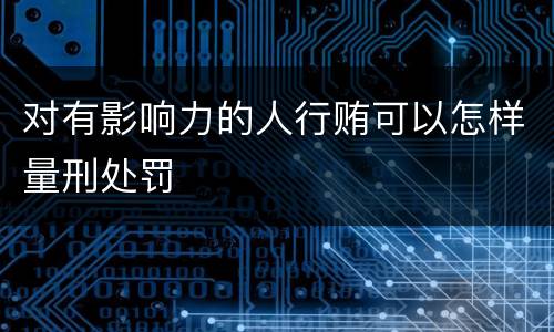 对有影响力的人行贿可以怎样量刑处罚