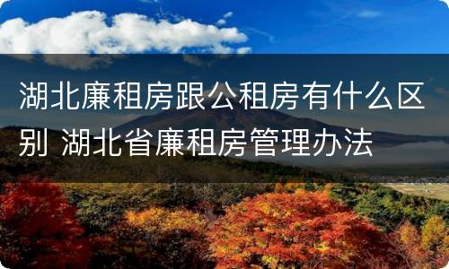 湖北廉租房跟公租房有什么区别 湖北省廉租房管理办法