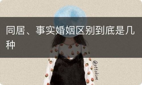 同居、事实婚姻区别到底是几种