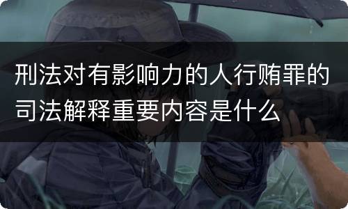 刑法对有影响力的人行贿罪的司法解释重要内容是什么