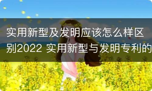 实用新型及发明应该怎么样区别2022 实用新型与发明专利的区别有哪些
