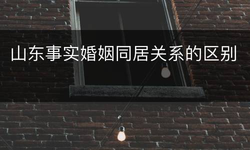 山东事实婚姻同居关系的区别