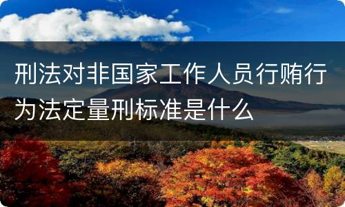 刑法对非国家工作人员行贿行为法定量刑标准是什么