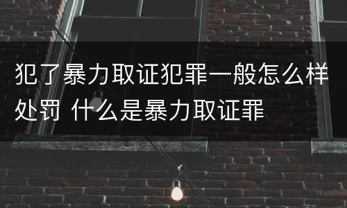 犯了暴力取证犯罪一般怎么样处罚 什么是暴力取证罪