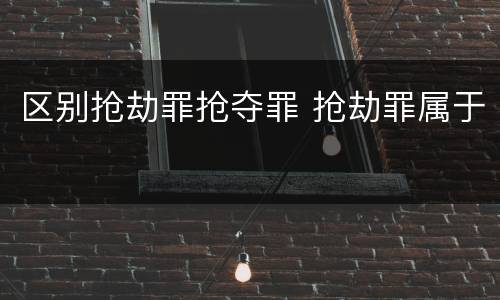 区别抢劫罪抢夺罪 抢劫罪属于
