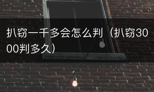 扒窃一千多会怎么判（扒窃3000判多久）