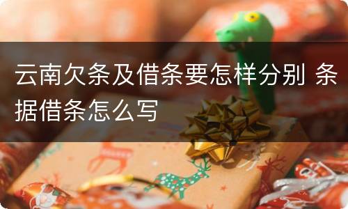 云南欠条及借条要怎样分别 条据借条怎么写