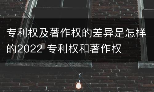 专利权及著作权的差异是怎样的2022 专利权和著作权