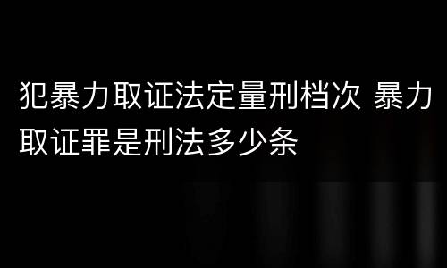 犯暴力取证法定量刑档次 暴力取证罪是刑法多少条