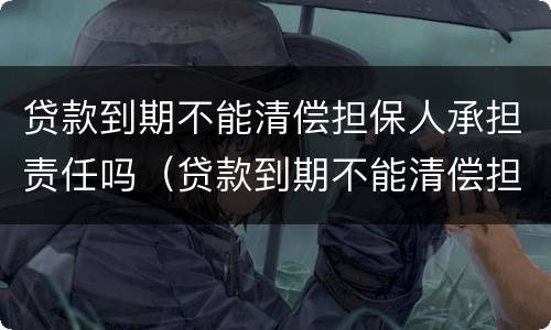 贷款到期不能清偿担保人承担责任吗（贷款到期不能清偿担保人承担责任吗怎么办）