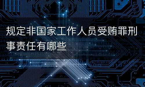 规定非国家工作人员受贿罪刑事责任有哪些