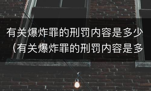 有关爆炸罪的刑罚内容是多少（有关爆炸罪的刑罚内容是多少种）