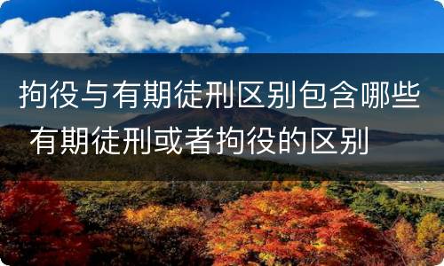 拘役与有期徒刑区别包含哪些 有期徒刑或者拘役的区别