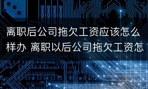 离职后公司拖欠工资应该怎么样办 离职以后公司拖欠工资怎么办