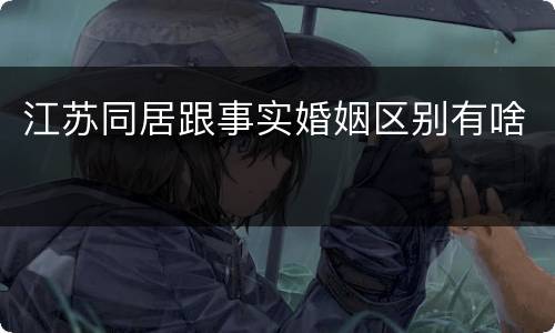 江苏同居跟事实婚姻区别有啥