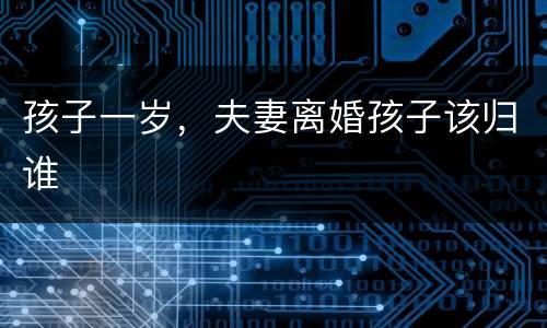 孩子一岁，夫妻离婚孩子该归谁