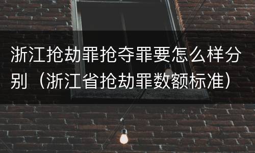浙江抢劫罪抢夺罪要怎么样分别（浙江省抢劫罪数额标准）