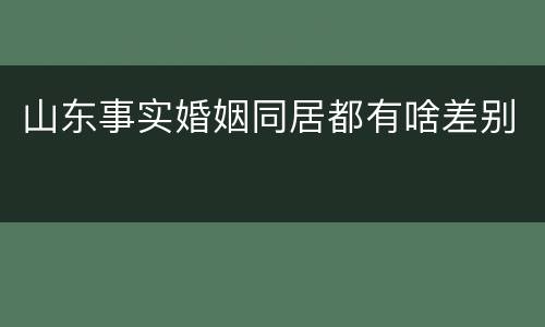 山东事实婚姻同居都有啥差别