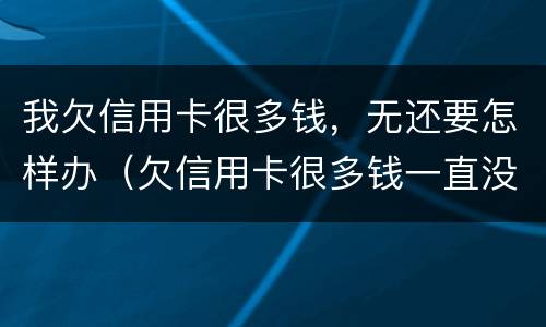 我欠信用卡很多钱，无还要怎样办（欠信用卡很多钱一直没有钱还会怎么办）
