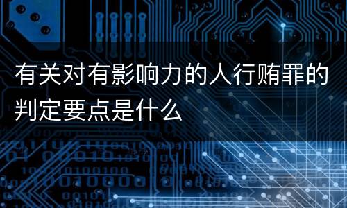 有关对有影响力的人行贿罪的判定要点是什么