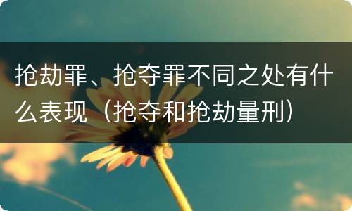 抢劫罪、抢夺罪不同之处有什么表现（抢夺和抢劫量刑）