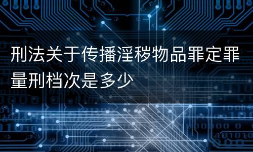 刑法关于传播淫秽物品罪定罪量刑档次是多少