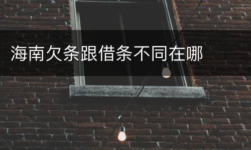 海南欠条跟借条不同在哪