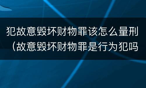 犯故意毁坏财物罪该怎么量刑（故意毁坏财物罪是行为犯吗）