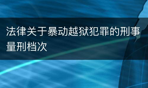法律关于暴动越狱犯罪的刑事量刑档次
