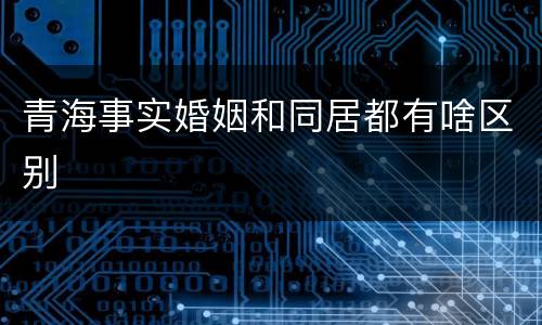 青海事实婚姻和同居都有啥区别