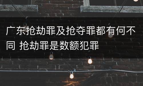 广东抢劫罪及抢夺罪都有何不同 抢劫罪是数额犯罪