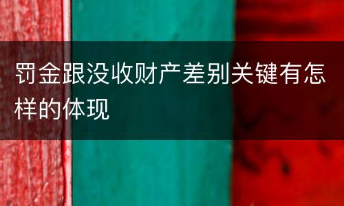 罚金跟没收财产差别关键有怎样的体现