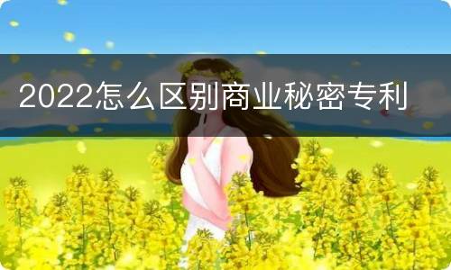 2022怎么区别商业秘密专利