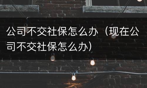 公司不交社保怎么办（现在公司不交社保怎么办）