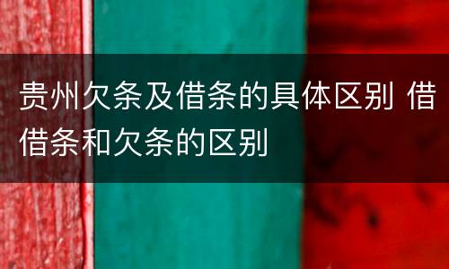 贵州欠条及借条的具体区别 借借条和欠条的区别