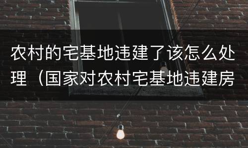 农村的宅基地违建了该怎么处理（国家对农村宅基地违建房怎么处理）