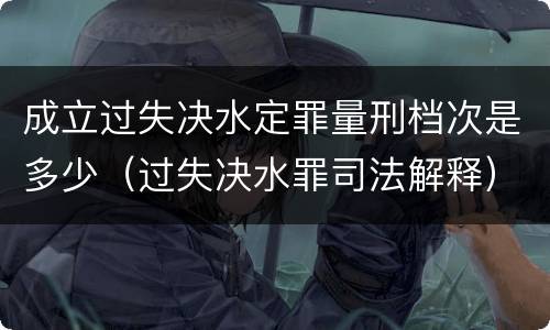 成立过失决水定罪量刑档次是多少（过失决水罪司法解释）