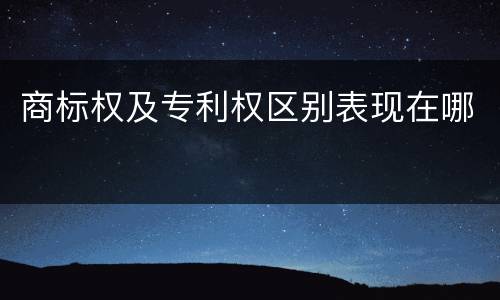 商标权及专利权区别表现在哪