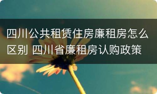 四川公共租赁住房廉租房怎么区别 四川省廉租房认购政策