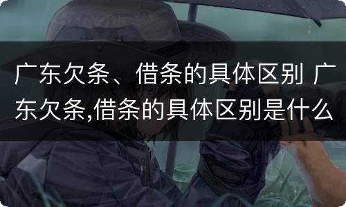 广东欠条、借条的具体区别 广东欠条,借条的具体区别是什么